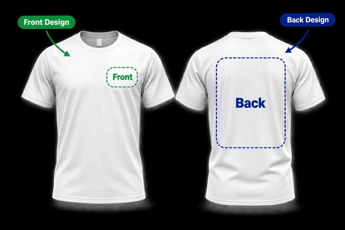 T-shirt front and back print position guide